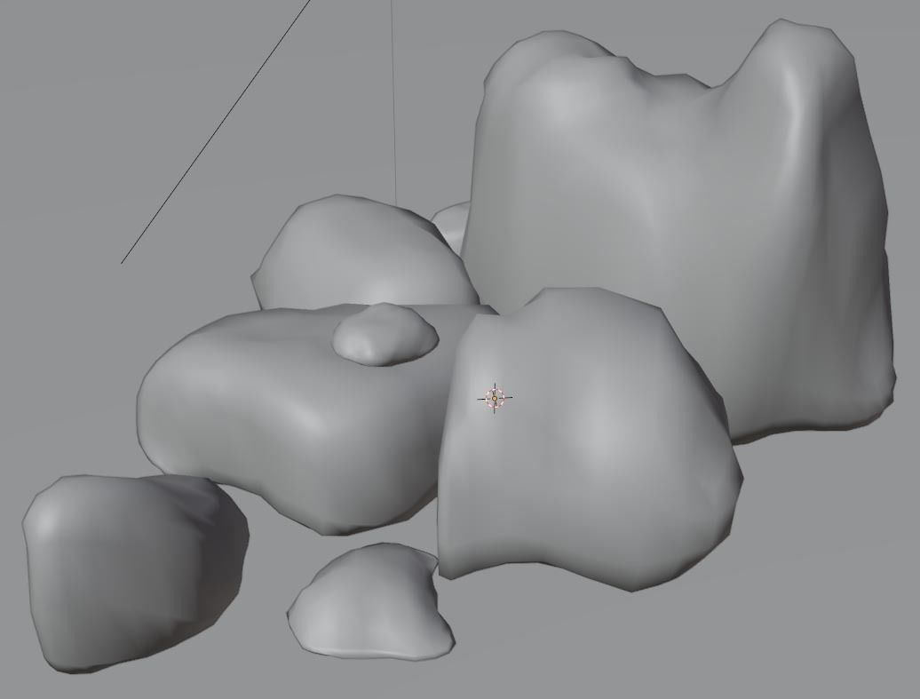 Rock Formation 4 Stoney Outcrop Game Ready Low-poly Boulder set Low-poly 3D model_3