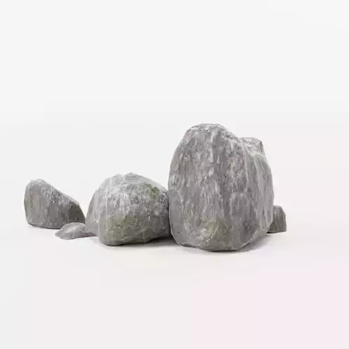 Rock Formation 4 Stoney Outcrop Game Ready Low-poly Boulder set Low-poly 3D model