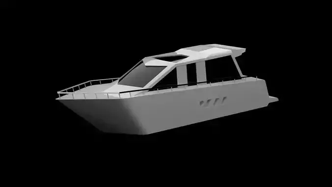 Low Poly Yacht boat Low-poly 3D model