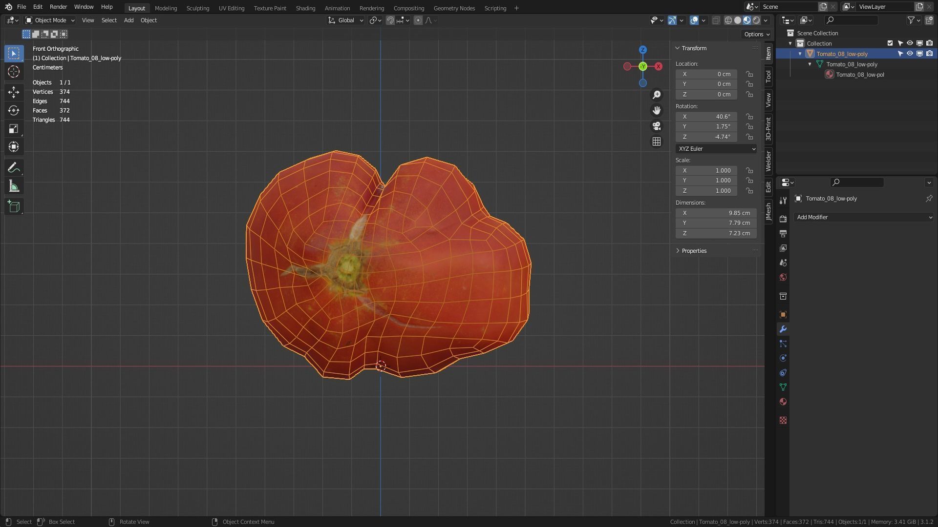Tomato 08 Low-poly 3D model_30