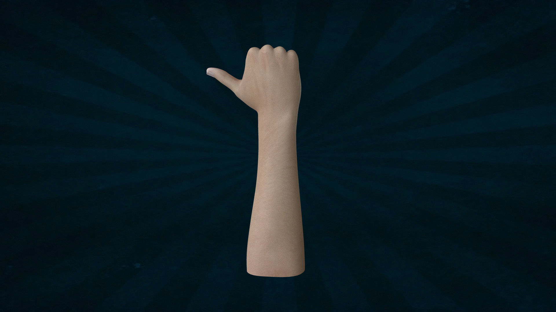 HAND-045 Rigged right hand 3D model_6