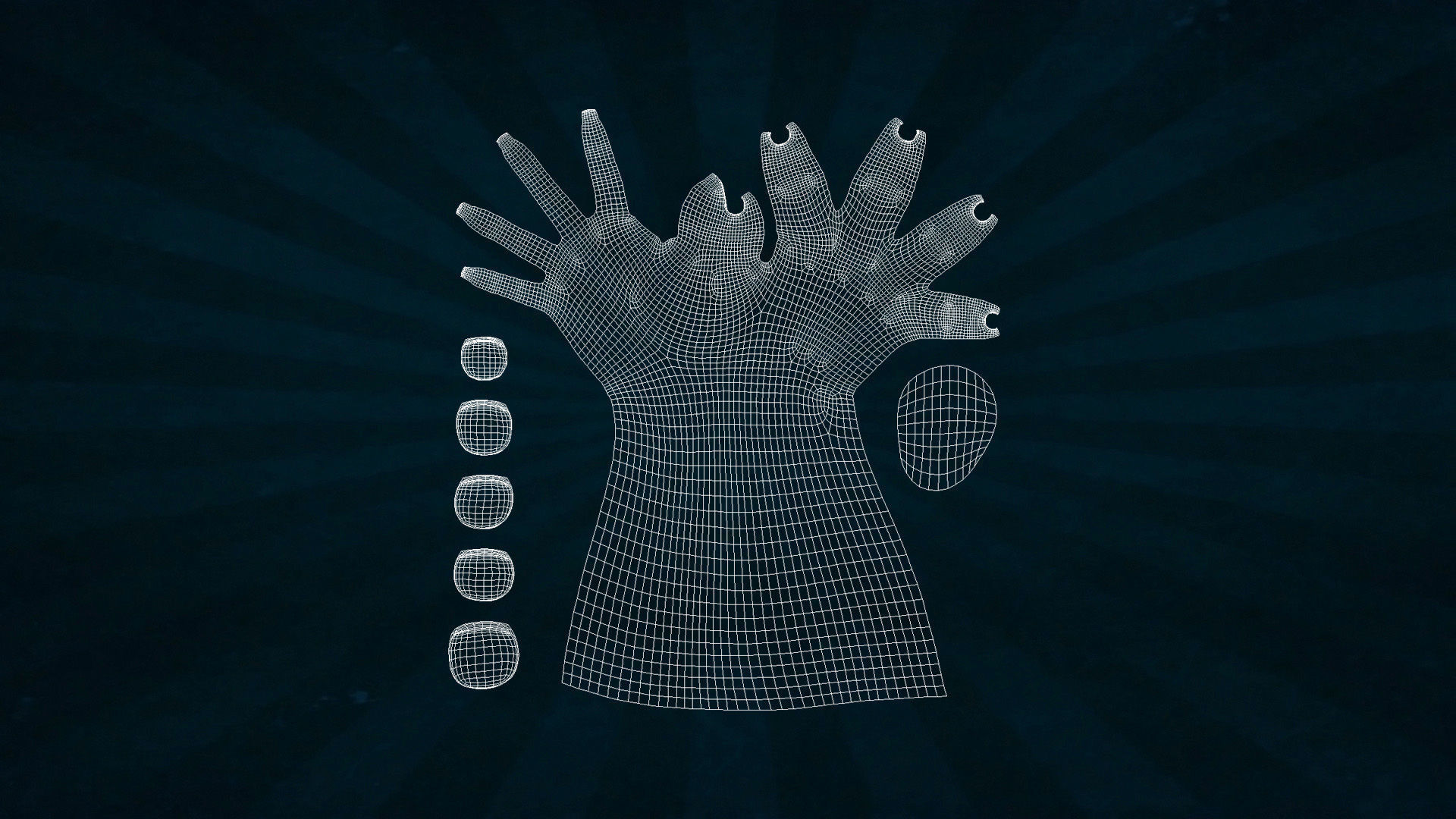 HAND-045 Rigged right hand 3D model_9