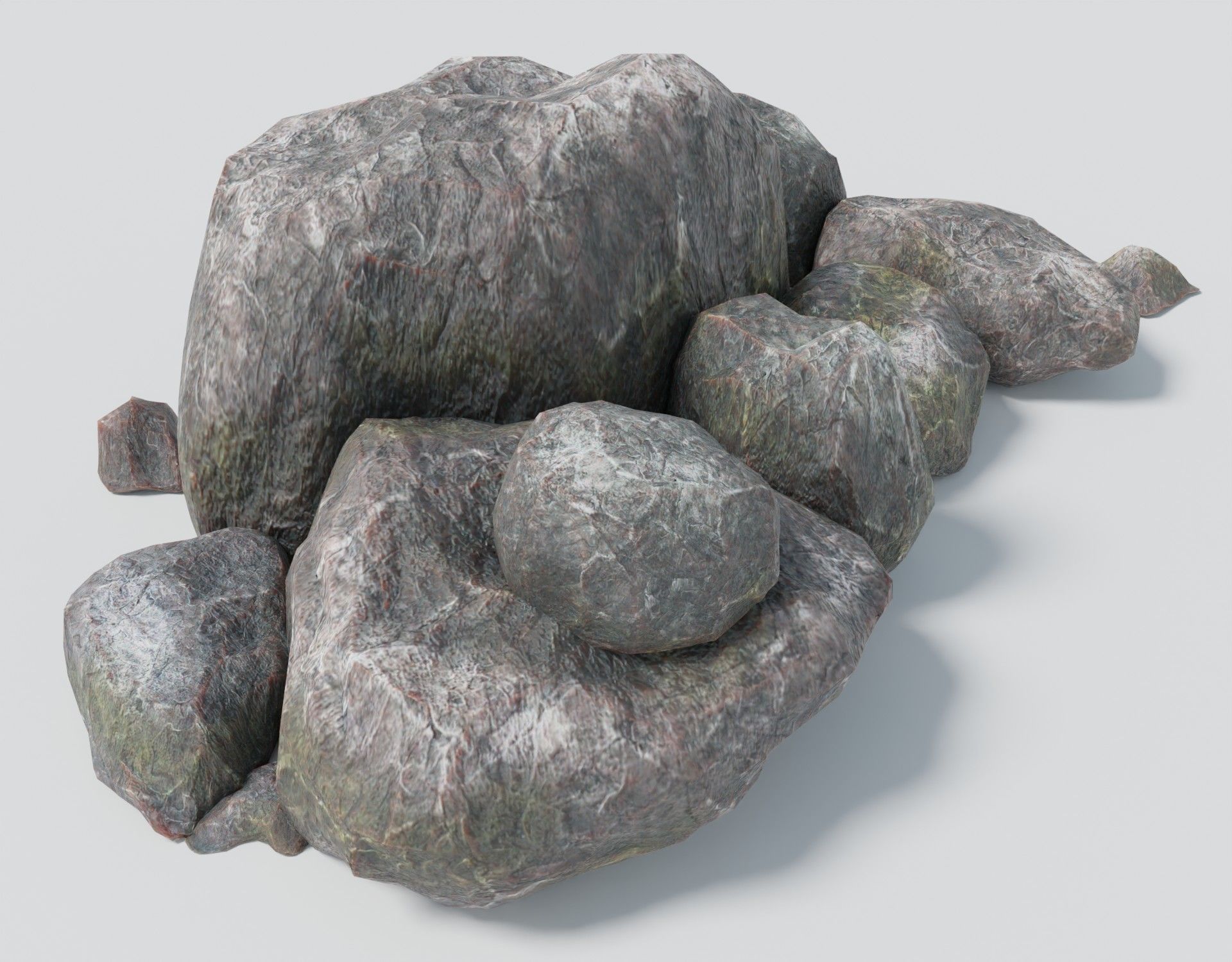 Stone Formation 5 - Rocky Boulder Outcrop - Low Poly Game Ready Low-poly 3D model_1