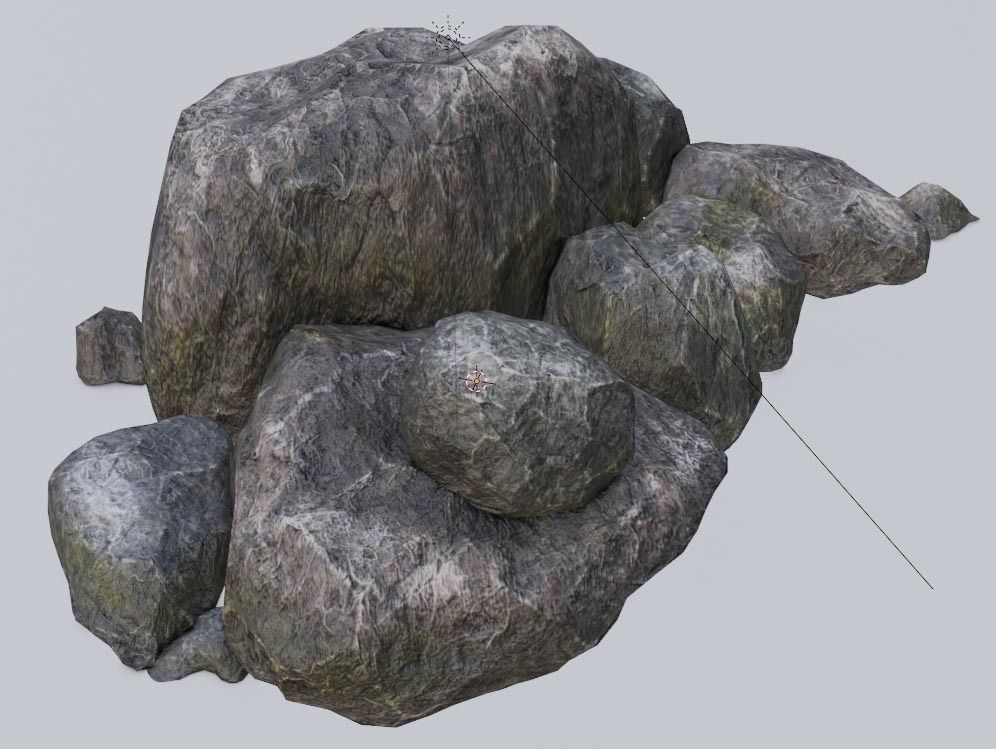 Stone Formation 5 - Rocky Boulder Outcrop - Low Poly Game Ready Low-poly 3D model_2