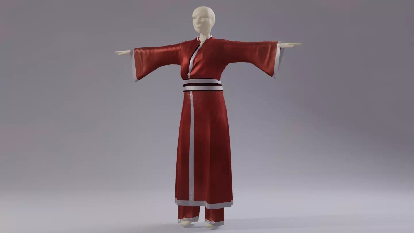 Womens silk robes 3D model