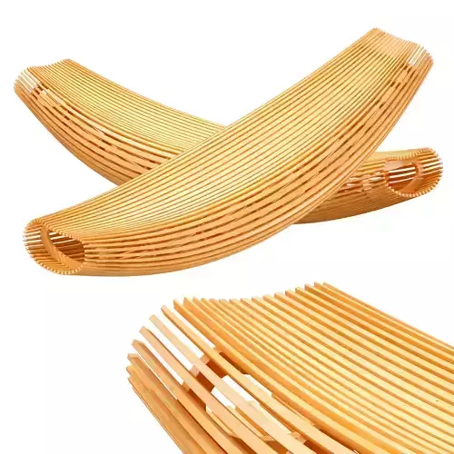 Wooden slatted beach rocking bench