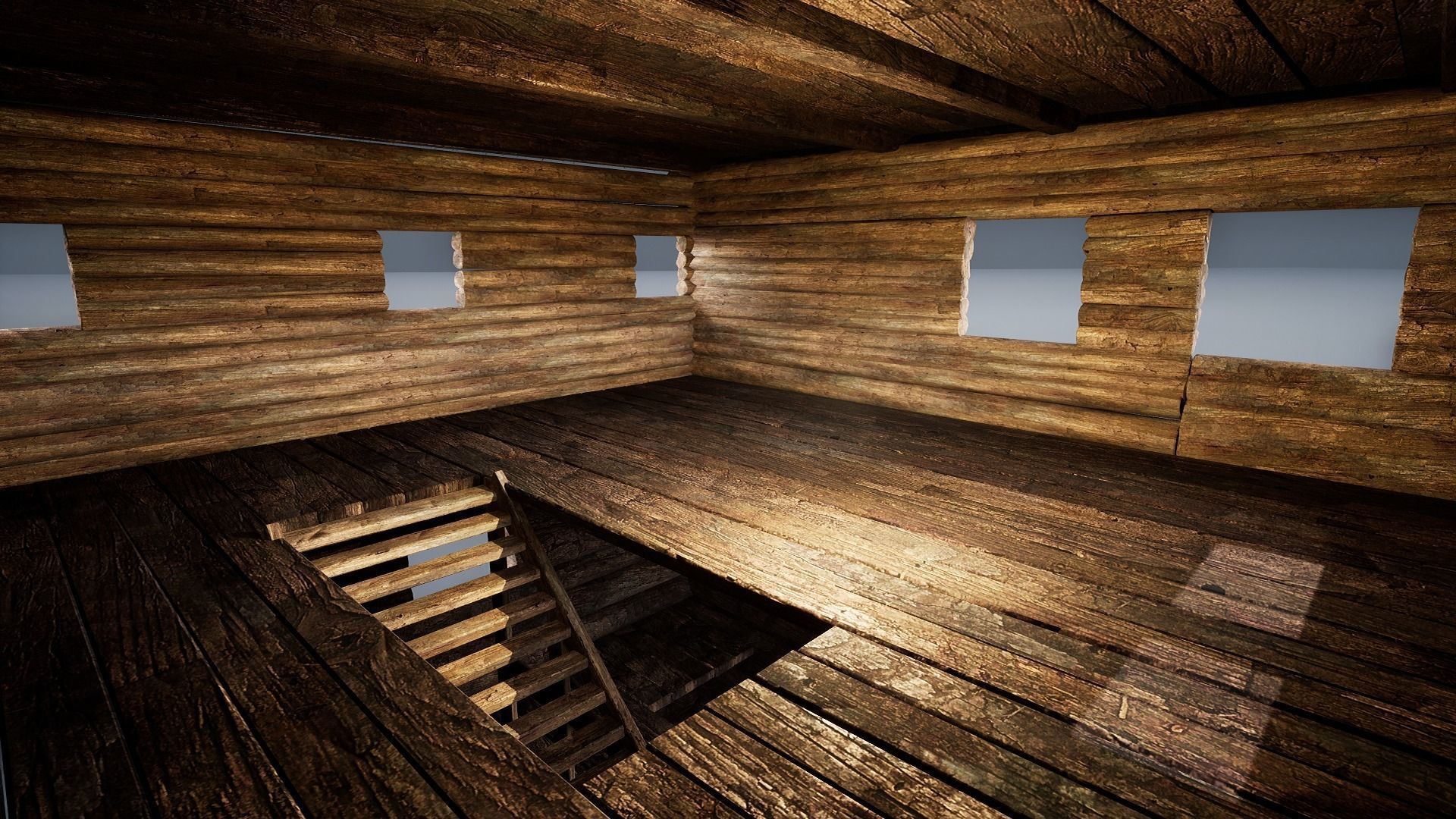 WATCHTOWER TOWER FORT SLAVIC PALISADE WOODEN CASTLE MEDIEVAL AAA Low-poly 3D model_8