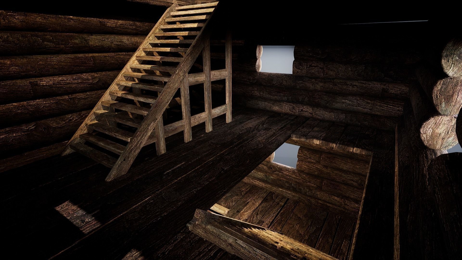 WATCHTOWER TOWER FORT SLAVIC PALISADE WOODEN CASTLE MEDIEVAL AAA Low-poly 3D model_9