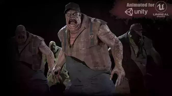 UrbanZombie2  unit2 for pack Low-poly 3D model