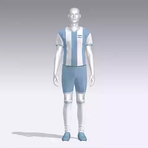 Football Jersey Outfit  Argentina Low-poly 3D model
