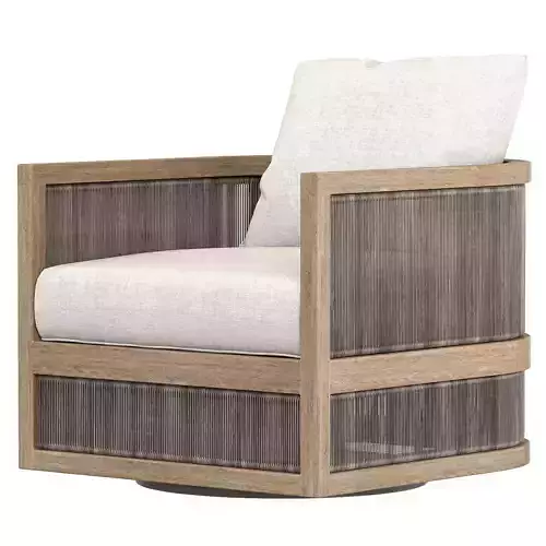  RH Capri Teak Swivel Lounge Chair