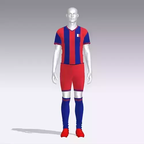 Football Jersey Outfit France Low-poly 3D model