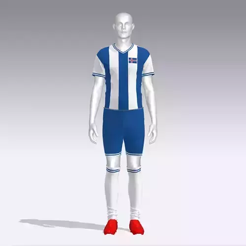 Football Jersey Outfit Iceland Low-poly 3D model