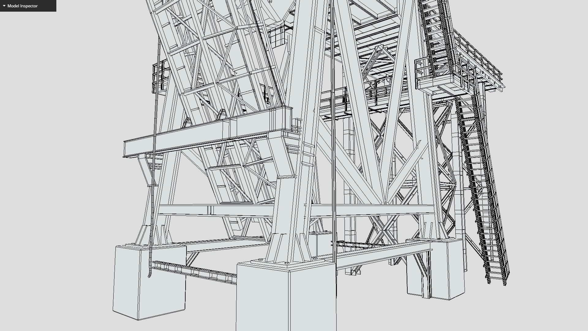 Crane old rusty Low-poly 3D model_7