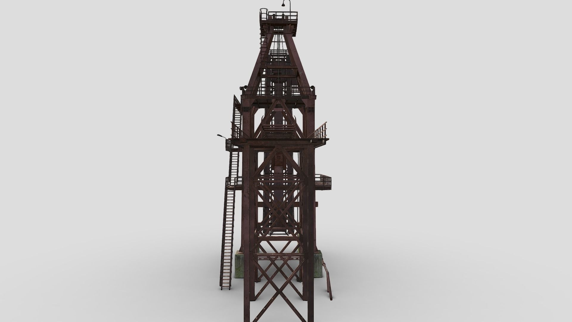 Crane old rusty Low-poly 3D model_10
