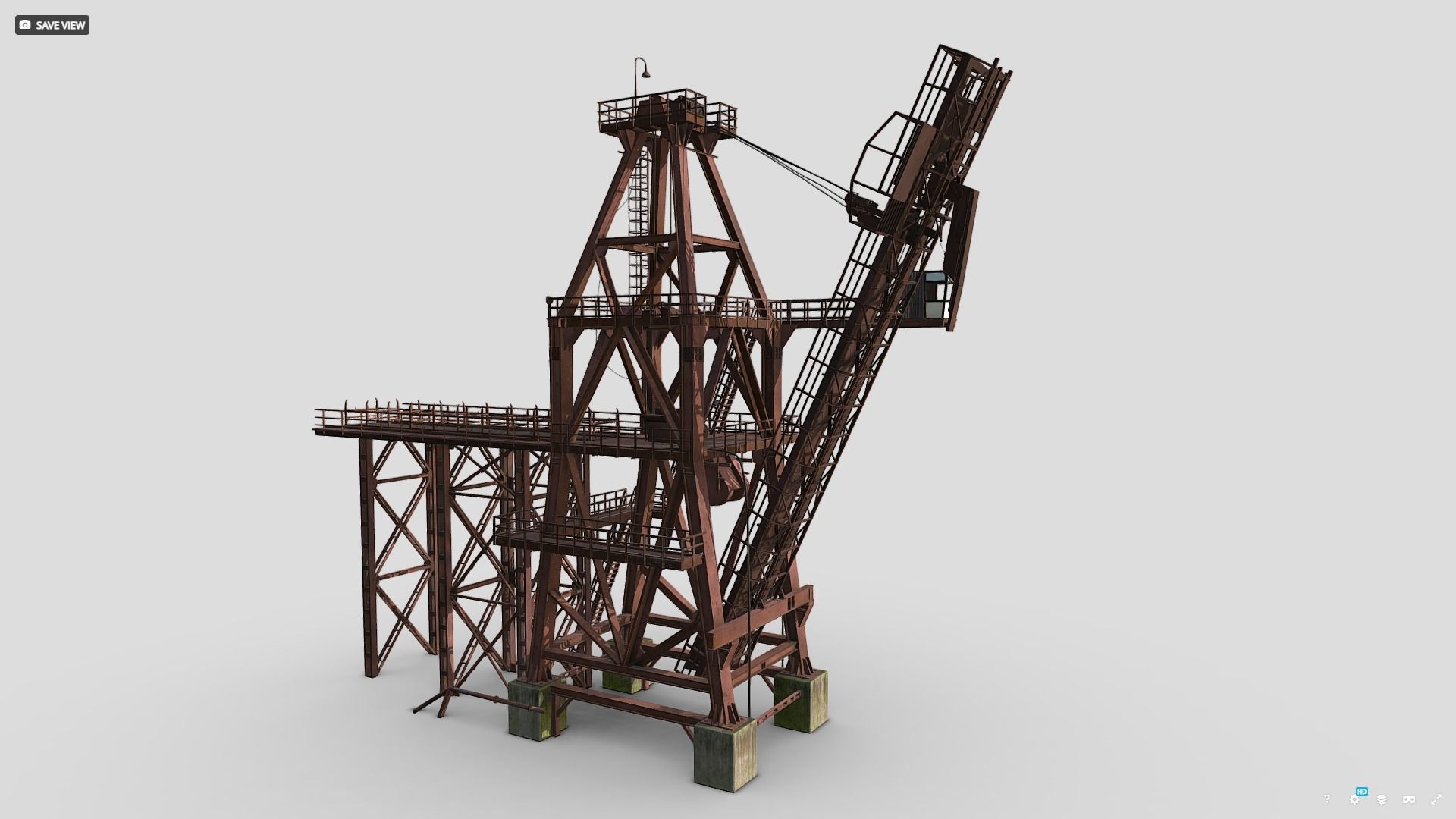 Crane old rusty Low-poly 3D model_12