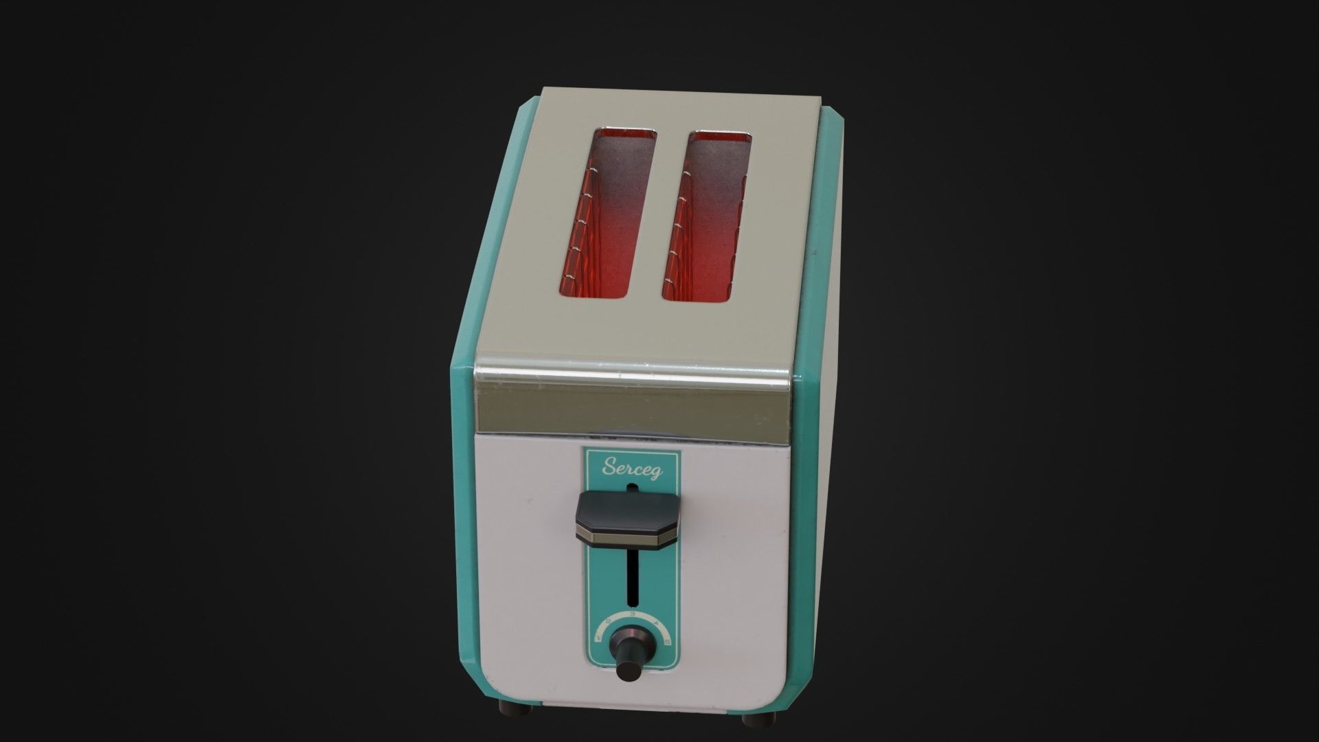 Retro toaster 01 Low-poly 3D model_36