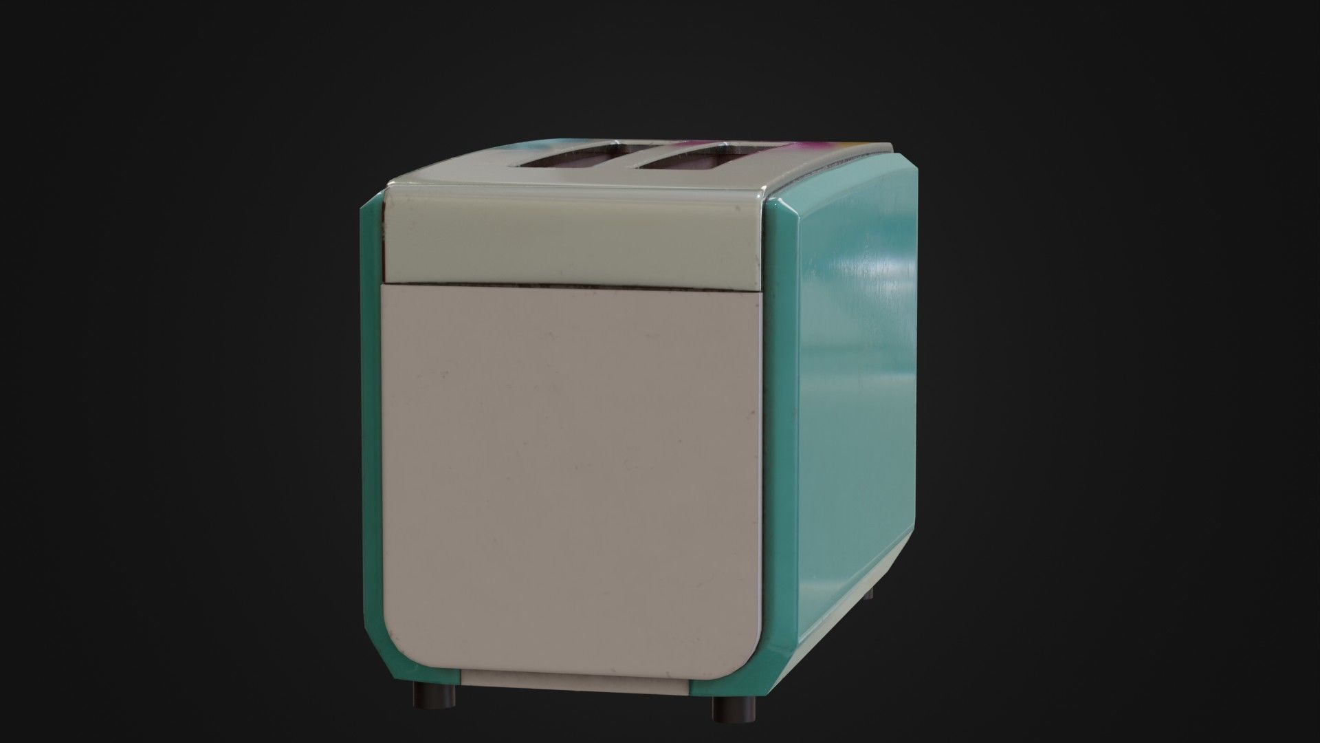 Retro toaster 01 Low-poly 3D model_14