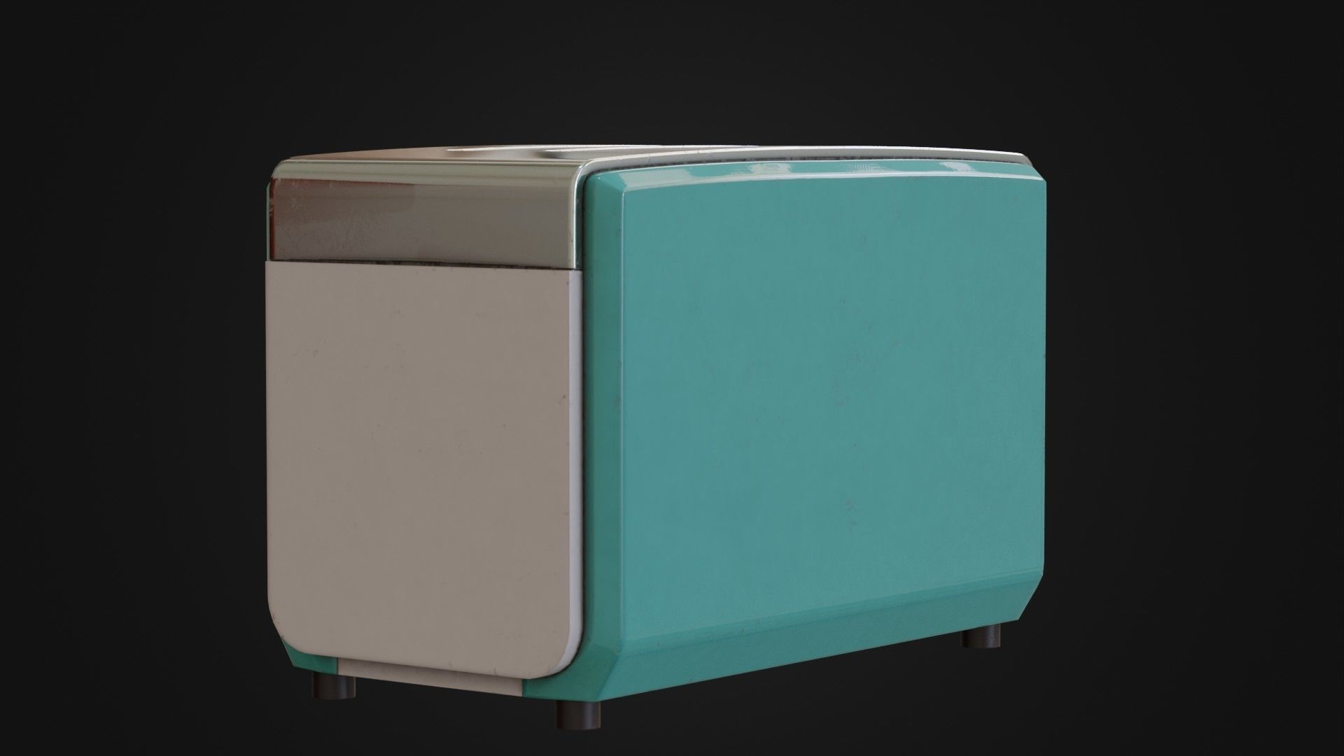 Retro toaster 01 Low-poly 3D model_11