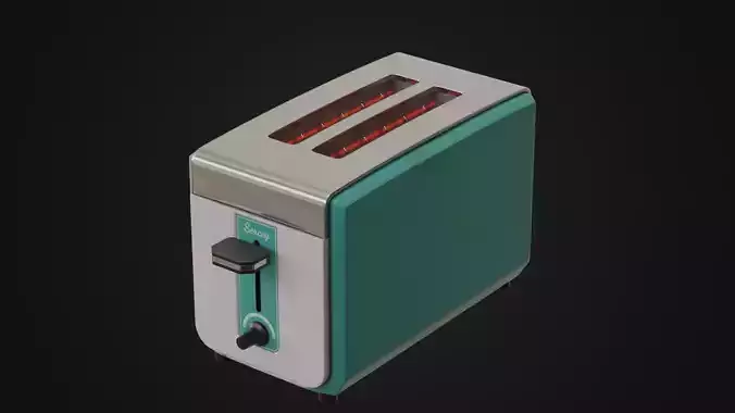 Retro toaster 01 Low-poly 3D model