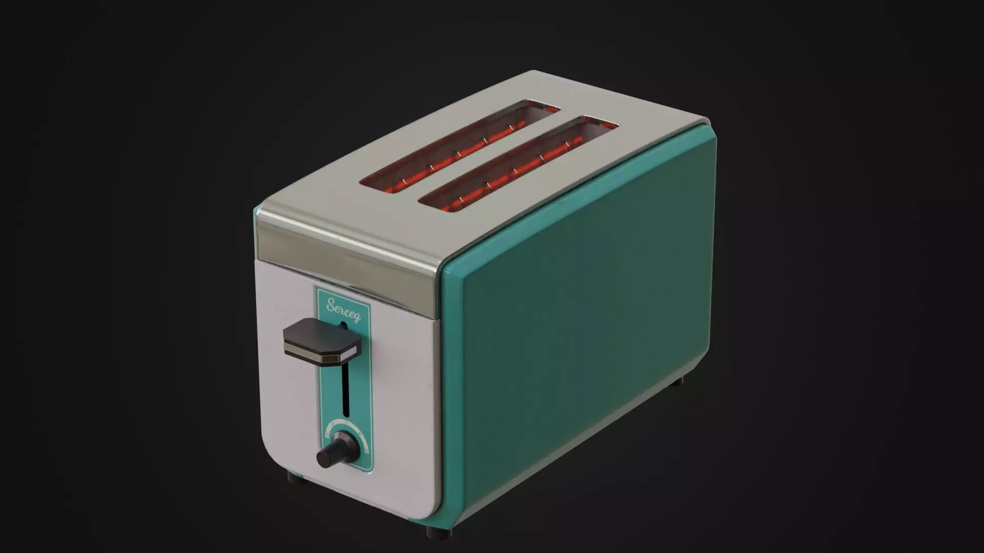 Retro toaster 01 Low-poly 3D model_0