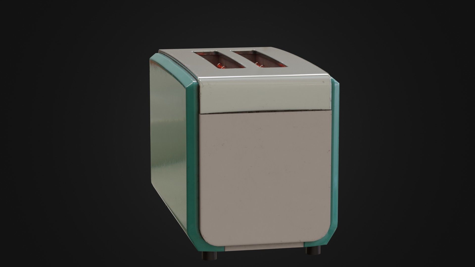 Retro toaster 01 Low-poly 3D model_17