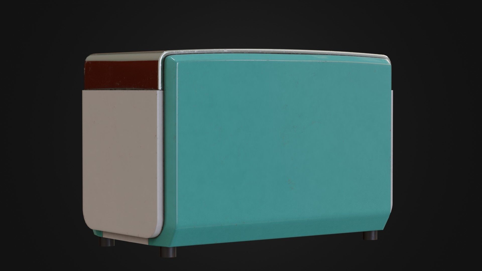 Retro toaster 01 Low-poly 3D model_9