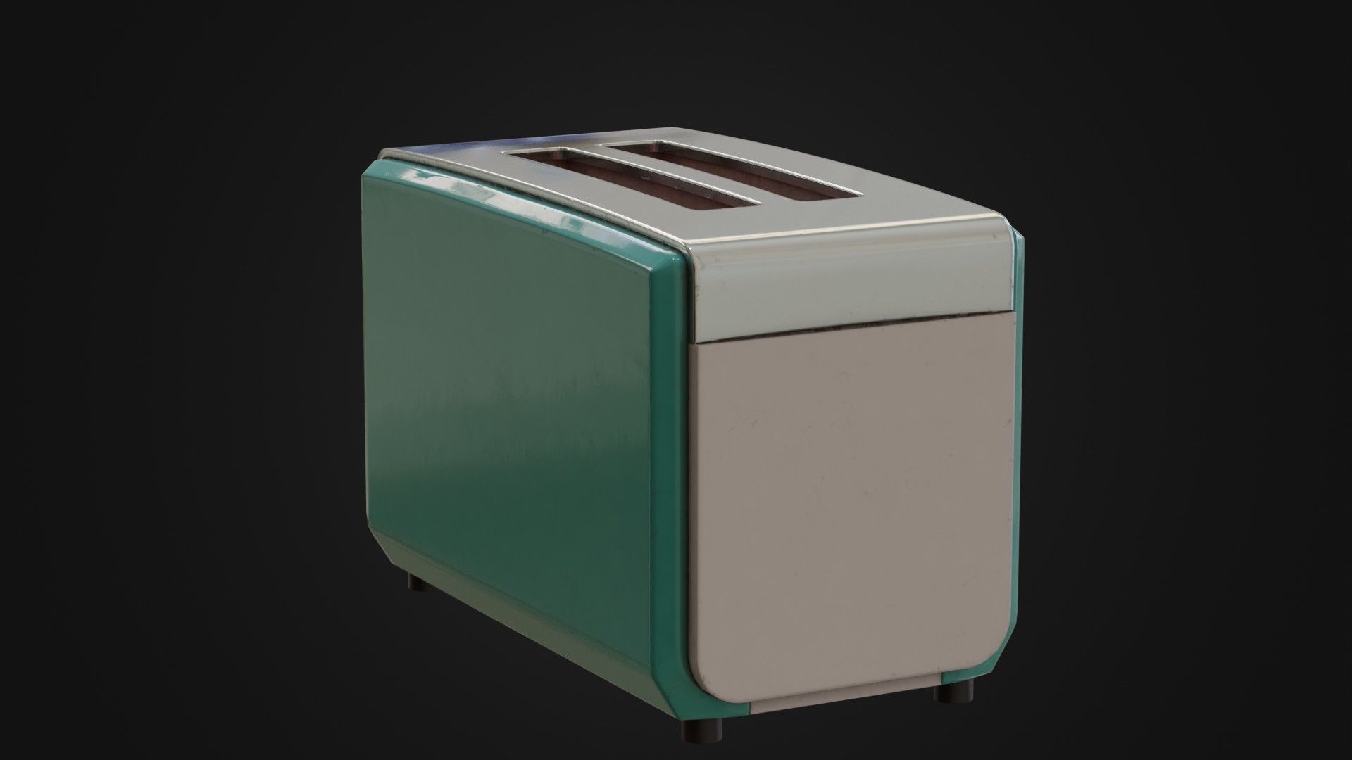 Retro toaster 01 Low-poly 3D model_19