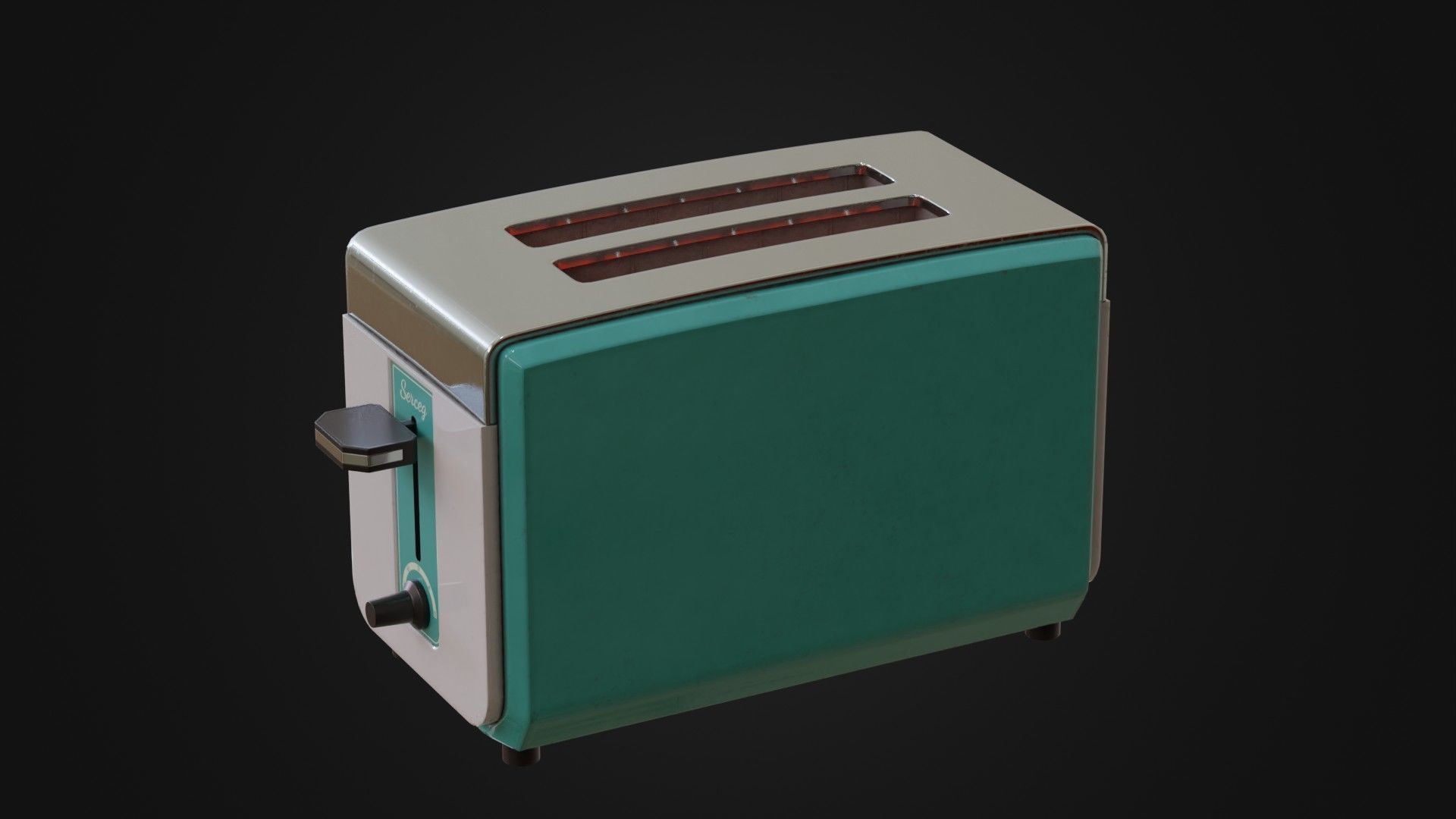 Retro toaster 01 Low-poly 3D model_30