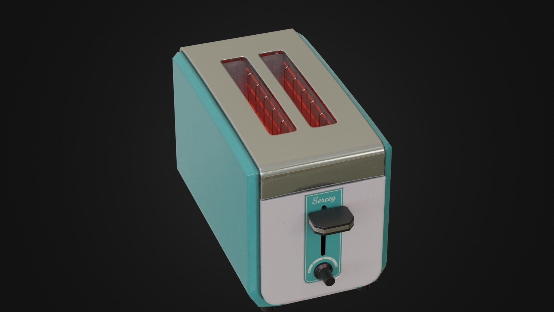 Retro toaster 01 Low-poly 3D model_39