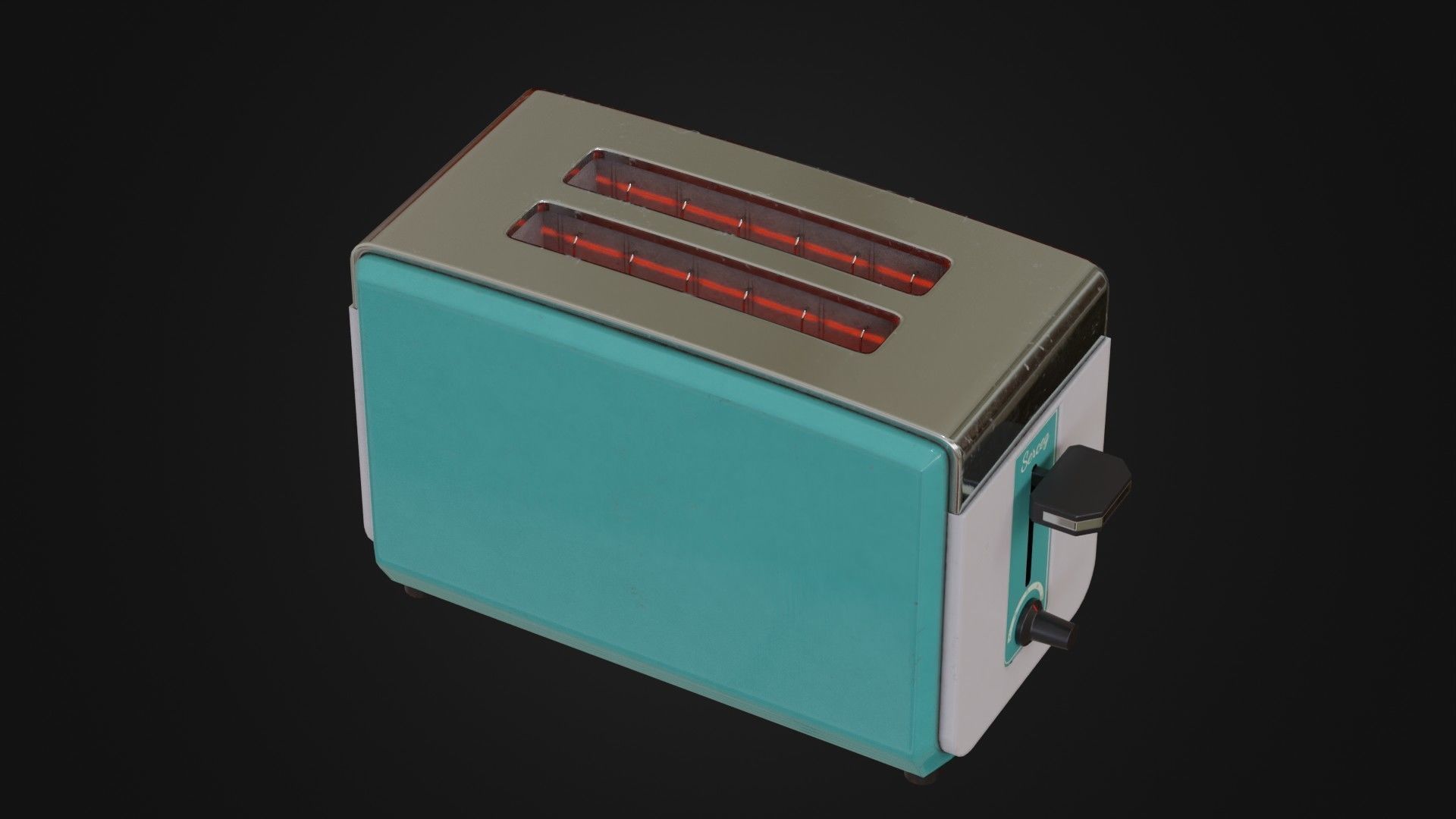Retro toaster 01 Low-poly 3D model_43