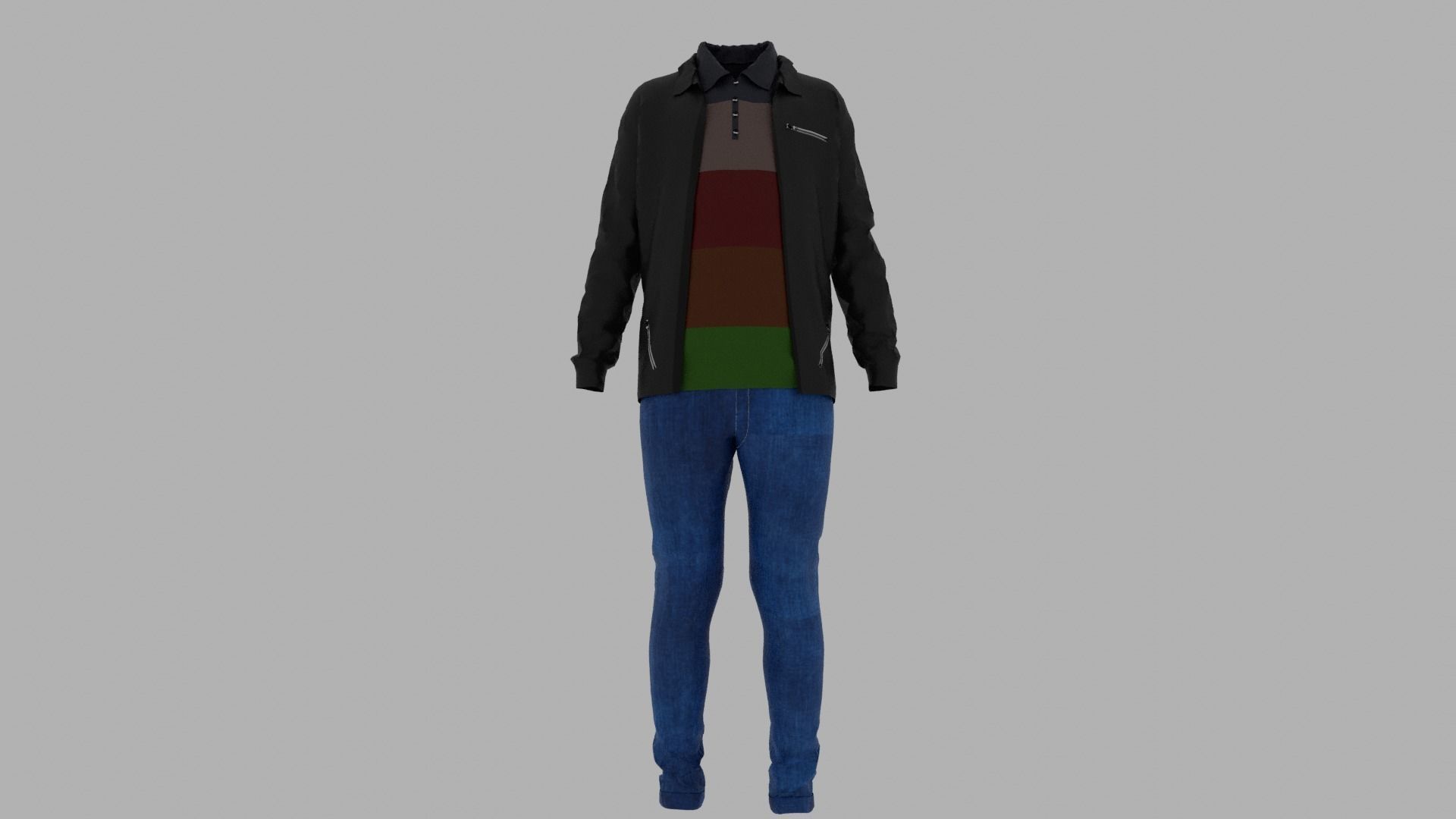 Boy Clothes Outfit Low-poly 3D model_1