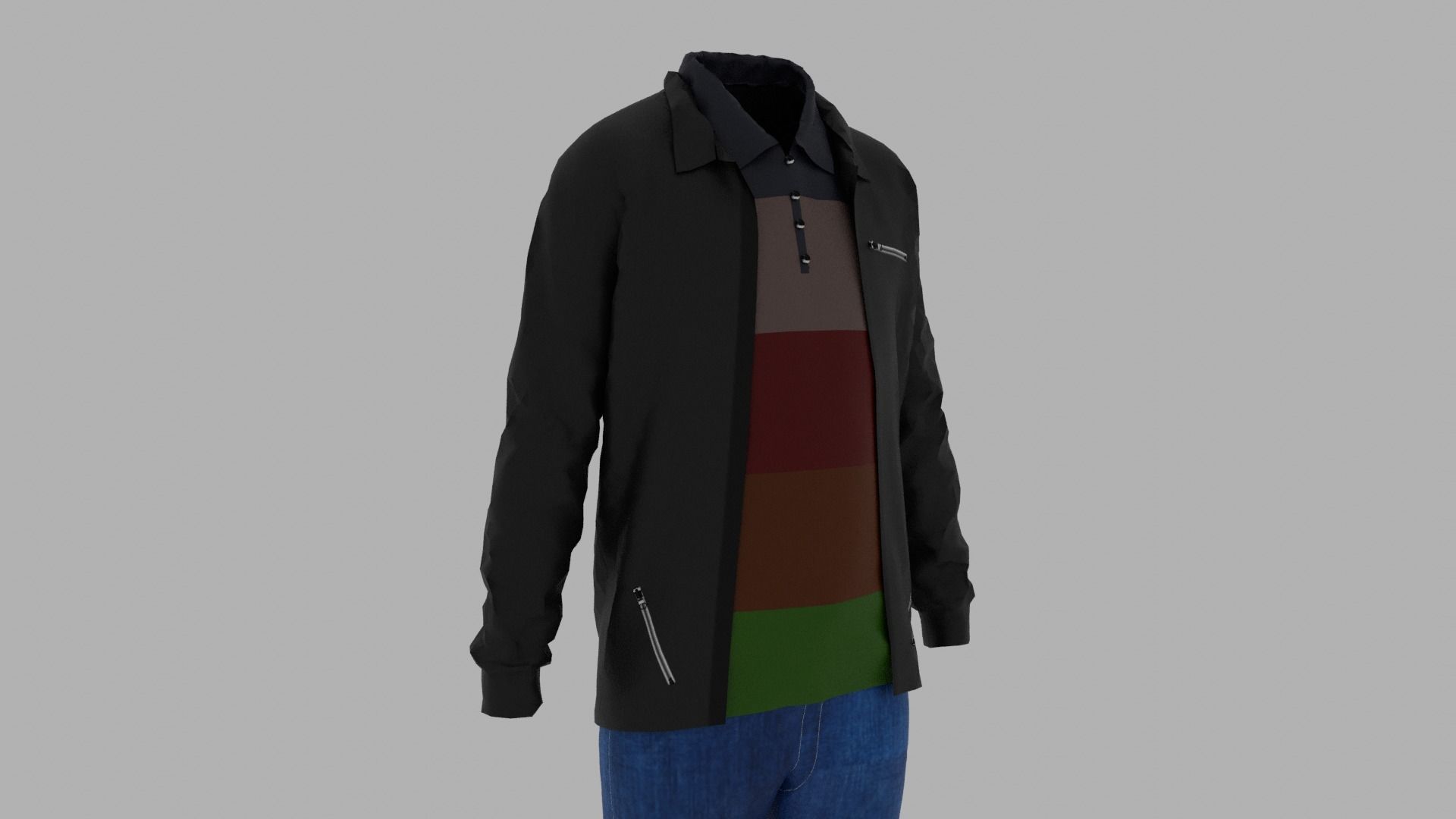 Boy Clothes Outfit Low-poly 3D model_3