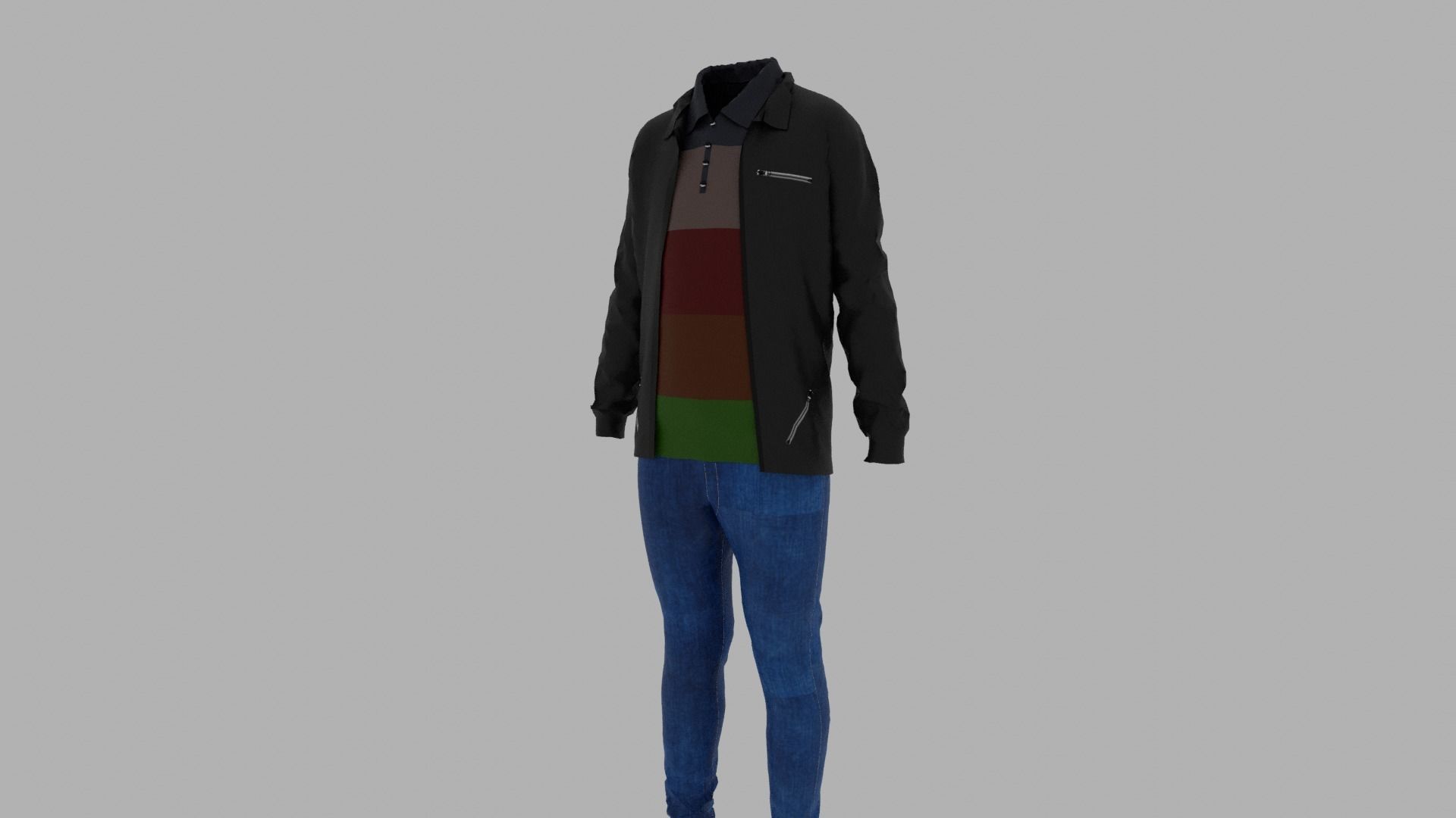 Boy Clothes Outfit Low-poly 3D model_2