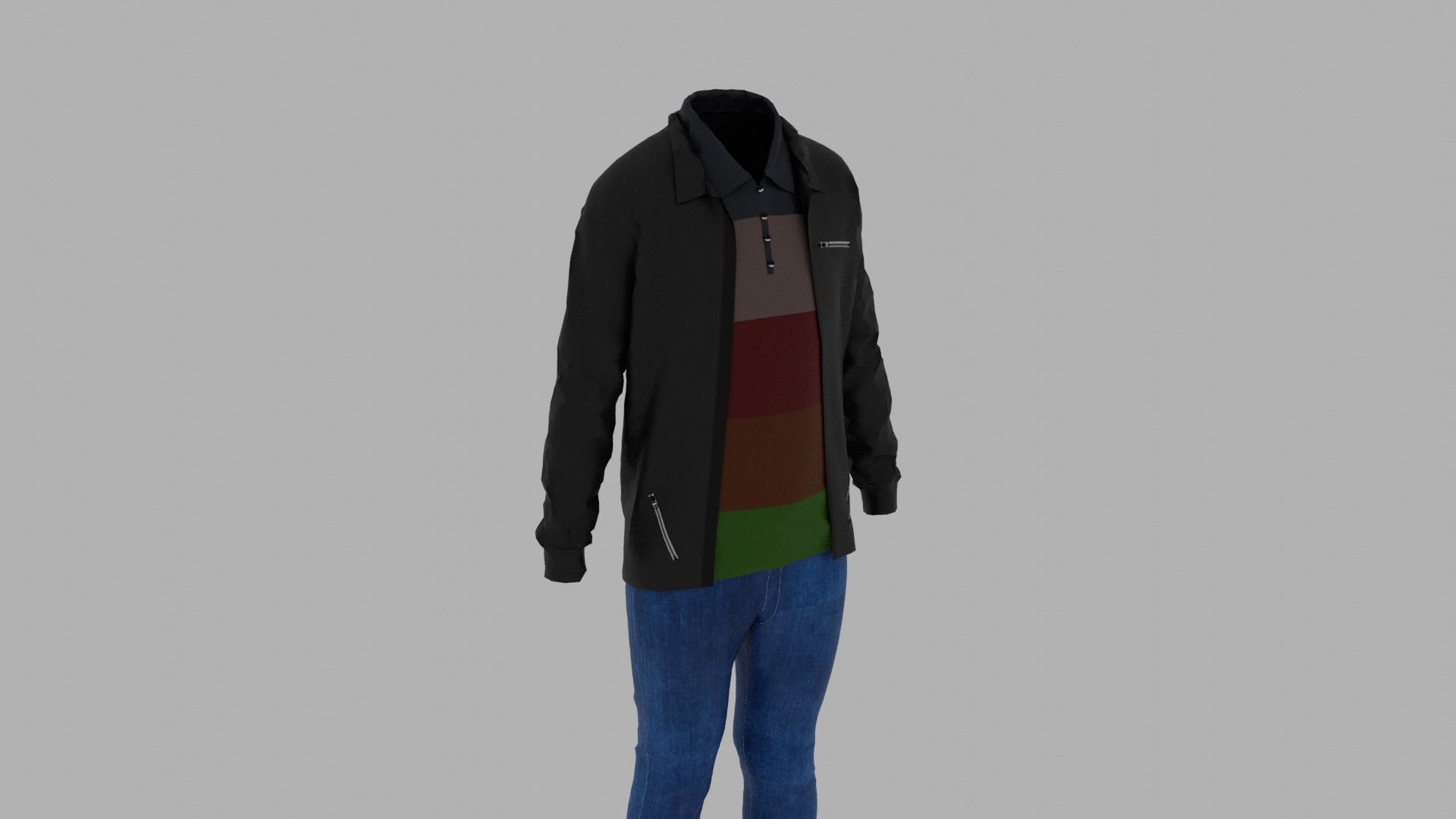Boy Clothes Outfit Low-poly 3D model_4