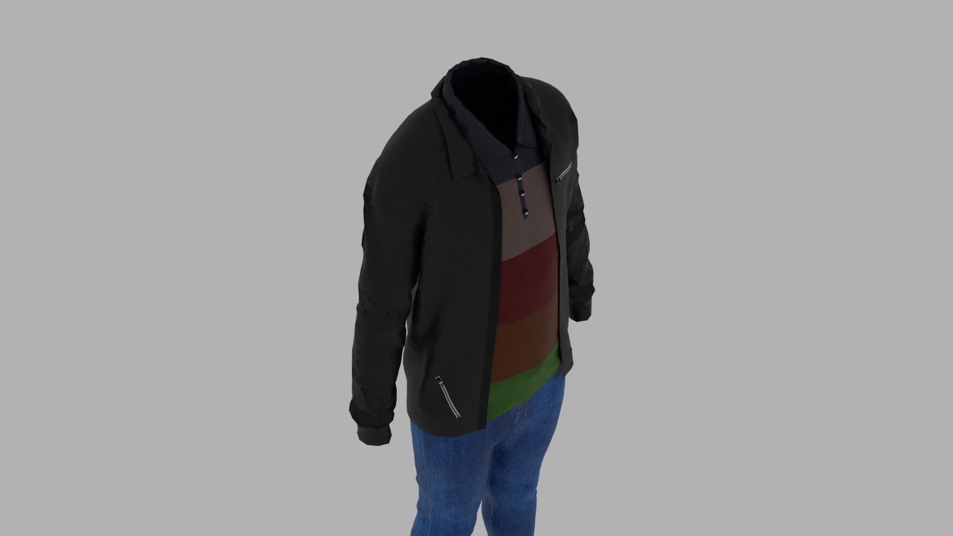 Boy Clothes Outfit Low-poly 3D model_7