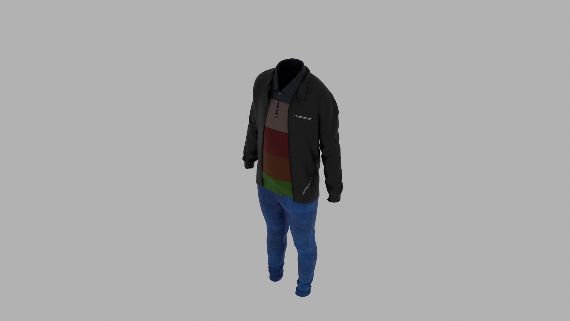 Boy Clothes Outfit Low-poly 3D model_6