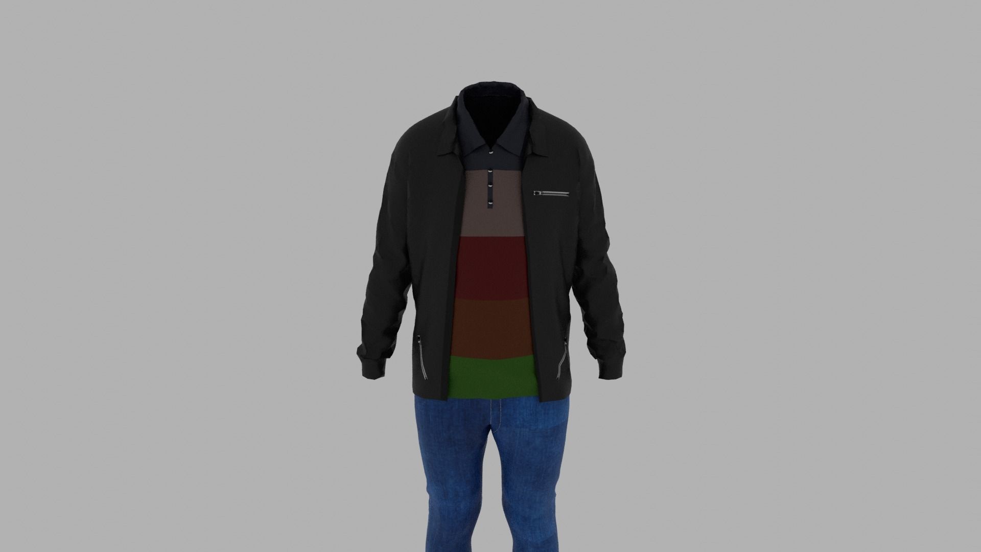 Boy Clothes Outfit Low-poly 3D model_5
