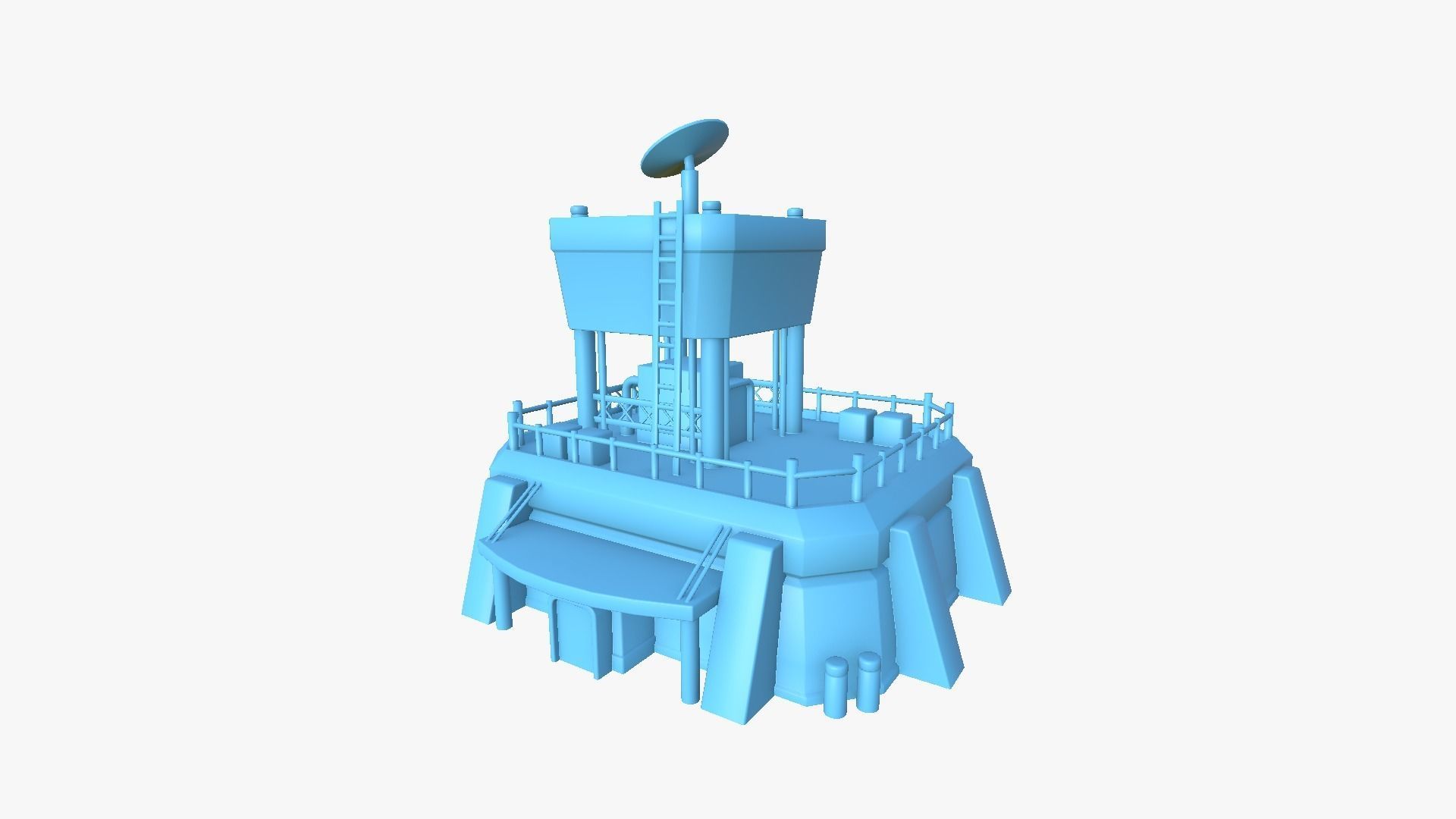 SciFi Facility B07 Black - Sci Fi Exterior Design Low-poly 3D model_7