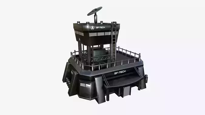 SciFi Facility B09 Dark Metal - Sci Fi Exterior Design Low-poly 3D model