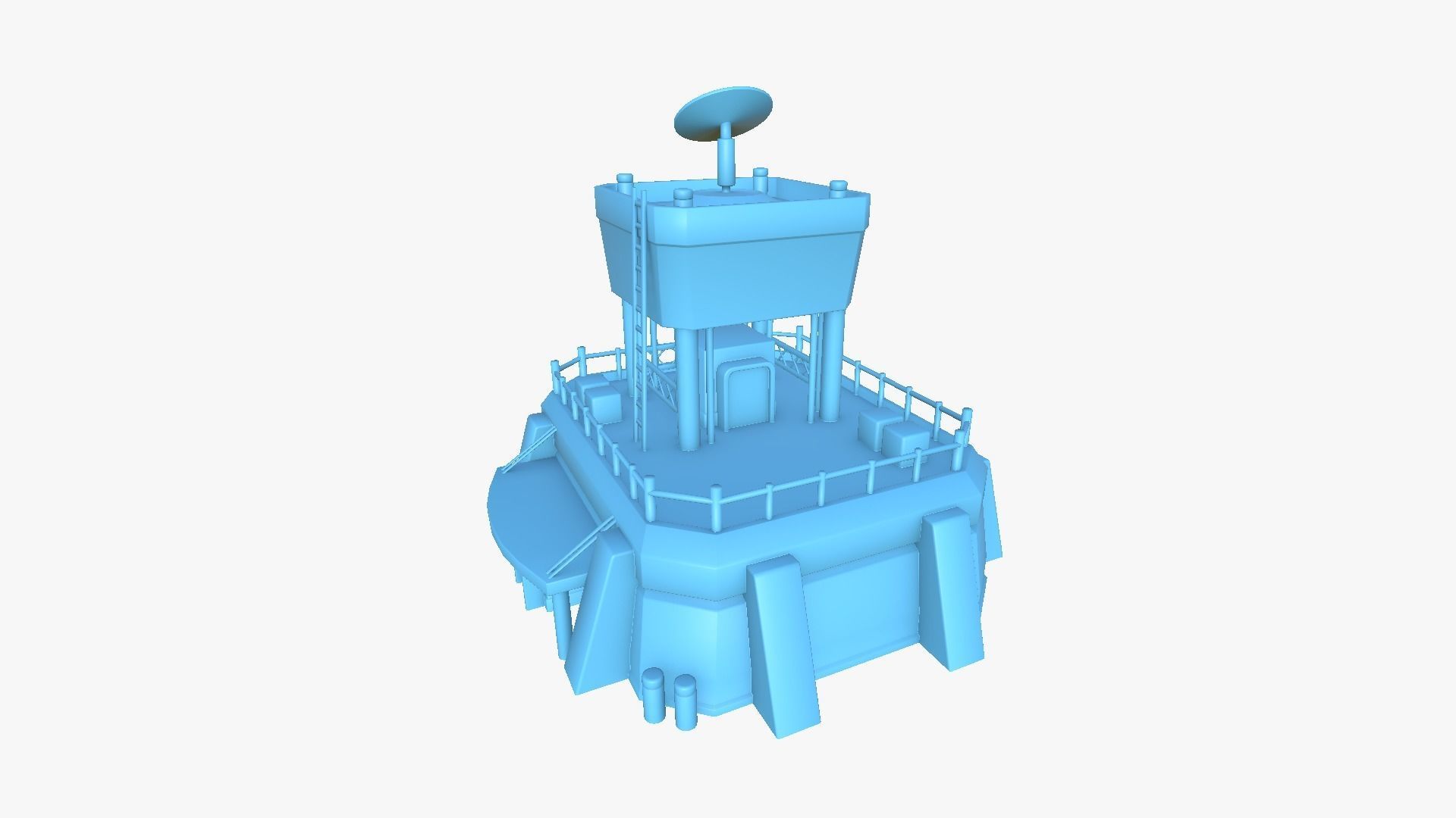 SciFi Facility B09 Dark Metal - Sci Fi Exterior Design Low-poly 3D model_12