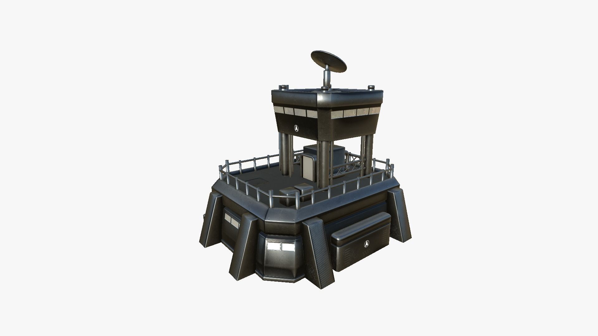 SciFi Facility B09 Dark Metal - Sci Fi Exterior Design Low-poly 3D model_3