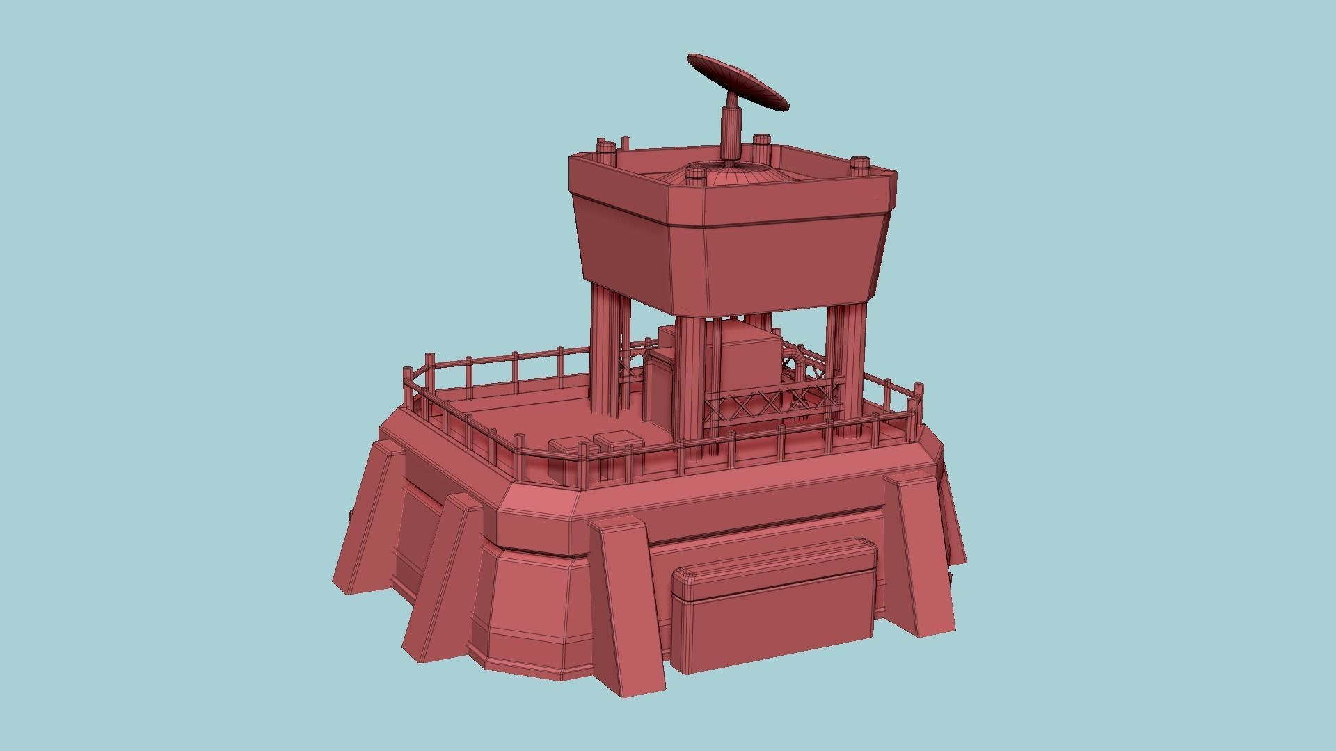 SciFi Facility B10 Abandoned - Sci Fi Exterior Design Low-poly 3D model_19