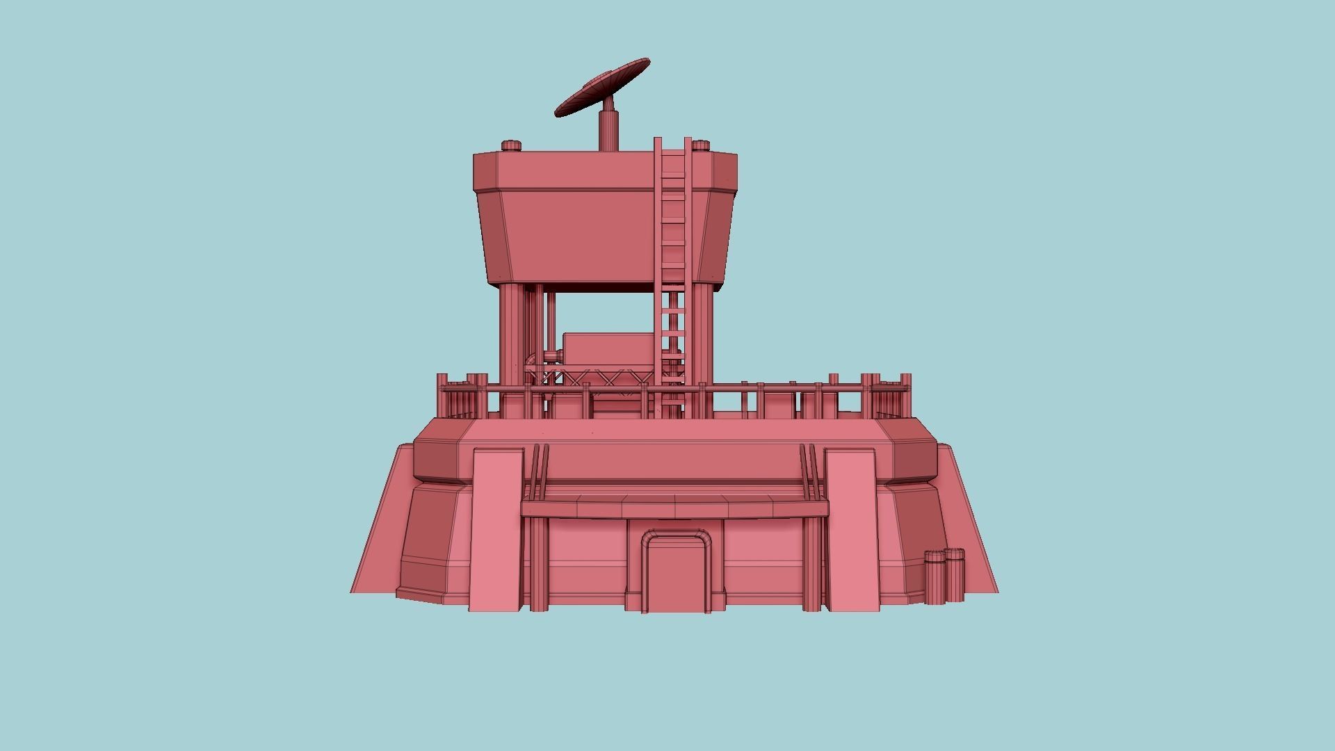 SciFi Facility B10 Abandoned - Sci Fi Exterior Design Low-poly 3D model_16