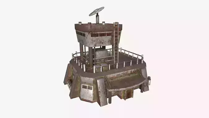 SciFi Facility B10 Abandoned - Sci Fi Exterior Design Low-poly 3D model