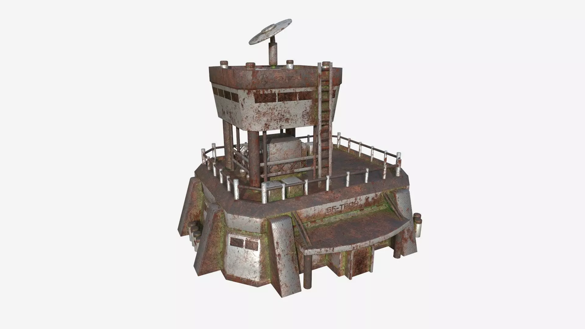 SciFi Facility B10 Abandoned - Sci Fi Exterior Design Low-poly 3D model_0