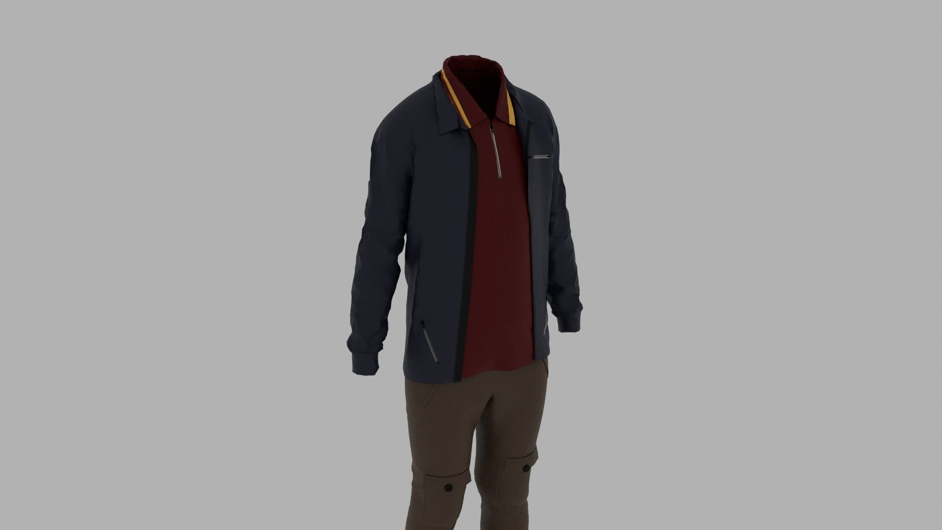 Boy Clothes Low-poly 3D model_4
