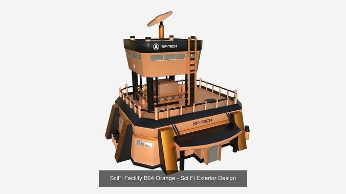 10 SciFi Facility B Collection - Sci Fi Exterior Design 3D Model Pack 7