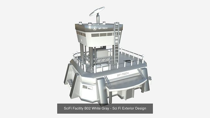 10 SciFi Facility B Collection - Sci Fi Exterior Design 3D Model Pack 4