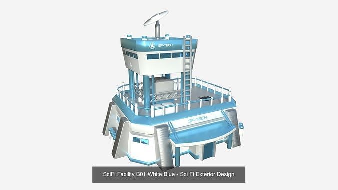 10 SciFi Facility B Collection - Sci Fi Exterior Design 3D Model Pack 3